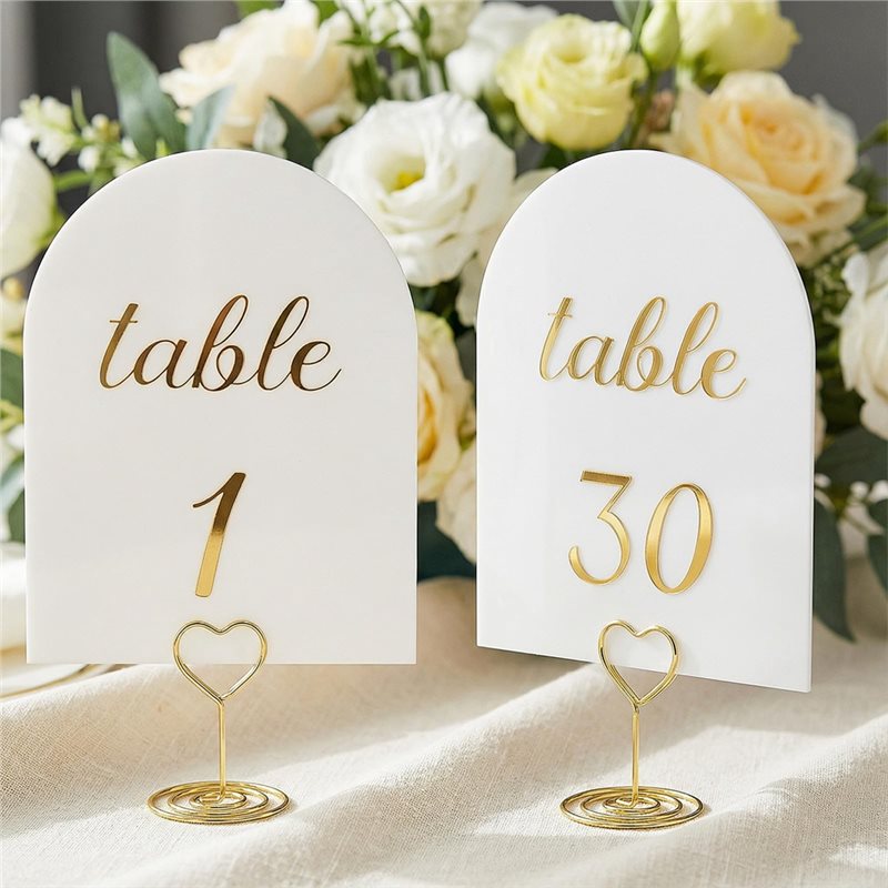 Table Number Gold - DTA4 Altın Varaklı Masa Numaraları 1-30,